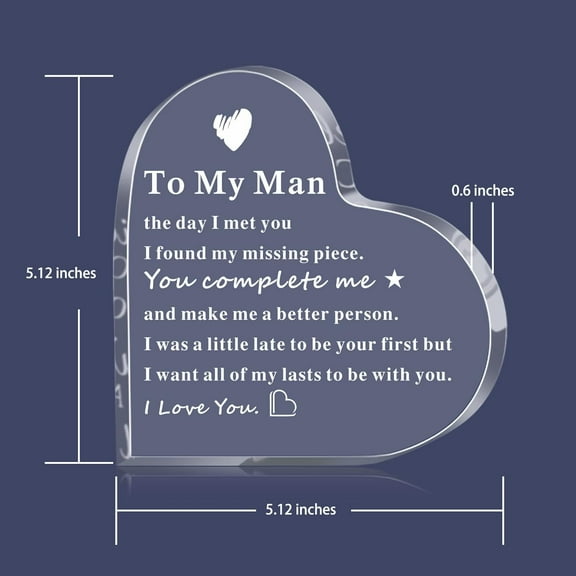 To My Man Gift for Him Acrylic Anniversary Birthday Valentine's Day Gifts for Boyfriend Husband I Love You Gift for Men Fiancee Keepsake for Groom Couples Christmas Engagement Wedding