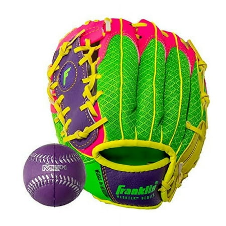 UPC: 0025725419388 | Franklin Sports Teeball Glove – Left and Right Handed Youth Fielding Glove – Meshtek Series – Synthetic Leather Baseball Glove – Ready To Play Glove – 9.5 Inch Left Hand Throw with Ball
