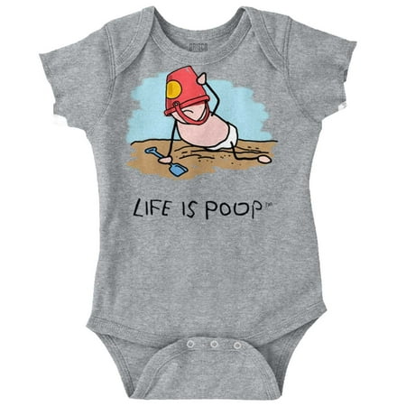 

Life Is Poop Beach Sand Bucket Funny Newborn Baby Boy Girl Romper Brisco Brands