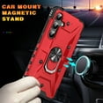 thumbnail image 6 of for Samsung Galaxy A16 5G/4G Case, with Magnetic Car Mount Function, Military Grade Shockproof Non-Slip Case Built-in 360° Rotate Ring Stand for Galaxy A16 5G/4G - Red, 6 of 9
