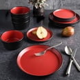 thumbnail image 3 of Gibson Soho Lounge Rachel 12 Piece Coupe Dinnerware Set, Matte Red, 3 of 3