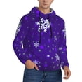thumbnail image 2 of Honeii Dark Purple Snowflakes Pattern Mens Hoodies Men's Loose Sleeve Sweatshirt,Pullover Hooded Sweatshirt for Men,Essentials Hoodie-3X-Large, 2 of 7