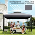 thumbnail image 6 of Outsunny 9.8' x 9.8' Gazebo Replacement Canopy Top, 2-Tier Ventilated Polyester Roof Cover with PA Coating, Dark Gray Shade for Garden Patio and Outdoor Living Spaces, 6 of 8
