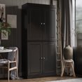 thumbnail image 4 of Palace Imports 100% Solid Wood Kitchen Pantry Storage Cabinet with Doors, Adjustable Shelves and 2-Drawers, Black, 4 of 9