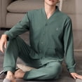 thumbnail image 2 of WELOIJEVBE Mens Loungewear Sets 2PCS Men's Spring and Fall Long Sleeved De Velvet Comfortable Casual Simple Loungewear Two Piece Set Mens Pajamas, 2 of 8