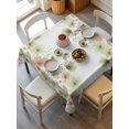 thumbnail image 6 of Spring Green Flowers Table Cloth, Waterproof Tablecloth for Square Tables, Watercolor Floral Botanical Reusable Washable Fabric Table Cover for Restaurant Kitchen Dining Tables 54"x54", 6 of 9
