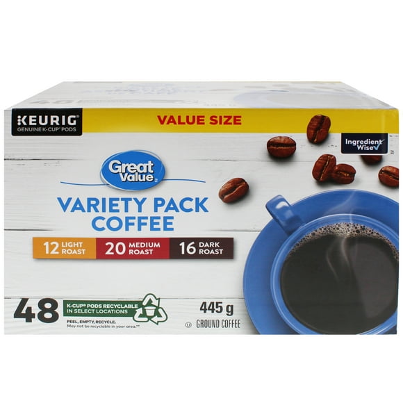 Great Value Variety Pack Coffee, 48 count boxes