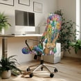thumbnail image 3 of Renewold Easter Rabbit Eggs Flowers Stretch Office Chair Cover for Desk Computer Chair Removable Boss Rotating Office Chair Slipcover Protective High Back Chair Slipcover, S, 3 of 7
