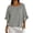 Black, variant on Womens Tops Striped Ruffle Trim Blouse 3/4 Sleeve Round Neck Casual Top Loose Fit Women's Clothing