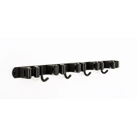 Garden Tool Organizer Wall Mount with 5 Holders & 4 Hooks, Black, Heavy Duty for Sheds, Garages, and Utility Rooms 1 PK (GTWHC9BLK-BX1)