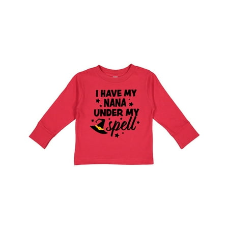 

Inktastic I My Nana Under My Spell with Cute Witch Hat Gift Toddler Boy or Toddler Girl Long Sleeve T-Shirt