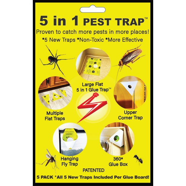 5 In 1 Glue Trap, Insect and Mouse Glue Boards, 15 Sticky Pest Traps