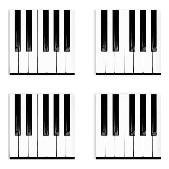 Jiallo Canada sous-Verres en Céramique Touches de Piano Multicolores (Ensemble de 4)
