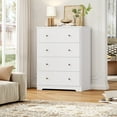 thumbnail image 2 of Homfa Dresser Chest, Modern Chest Organizer with 4 Drawers for Bedroom, White Finish, 2 of 7