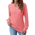 thumbnail image 2 of Fantaslook V Neck Sweatshirts for Women Pullover Long Sleeve Shirts Tunic Fall Tops Casual Lightweight Sweatshirts, 2 of 9
