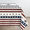 thumbnail image 4 of Polyester Oblong/Rectangle 60 x 84 Inch Washable Reusable Waterproof Table Cloth - Stars Red Stripe Print Table Cover for July 4th Independence Day/USA American Flag Day Theme Decoration, 4 of 5