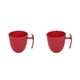 thumbnail image 2 of Inteprter Taza de café de plástico, redonda, Universal, protección contra caídas, tazas, tazas de agua suave, barra de leche para boda, Rojo 2piezas, 2 of 6