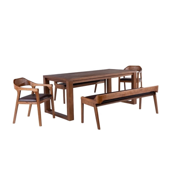 Boraam Rasmus 5pc Dining Set - Chestnut Wire-Brush Finish