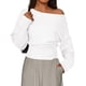 thumbnail image 1 of Suéter PRETTYGARDEN para Mujer, Hombros Descubiertos, Blanco, Talla M, 1 of 8