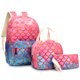 thumbnail image 1 of Set de mochilas con diseño de sirenas, anime, 3 unidades, mochila escolar para niños, 1 of 5