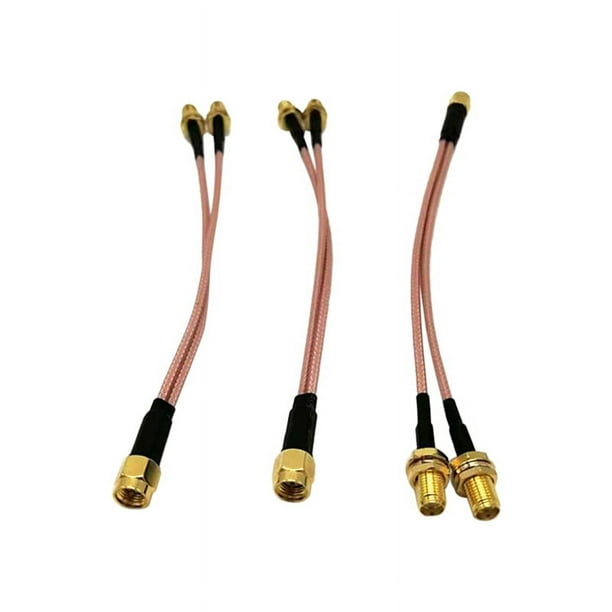 Cable de Conexión Coaxial de Radiofrecuencia, Paquete de 3, Cable Divisor SMA, Cable Coaxial SMA Macho A SMA Hembra Dual