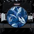 thumbnail image 1 of Abstract Modern Blue Leaves Pattern Polyester Universal Spare Wheel Tire Cover Wheel Covers for Trailer RV SUV Truck Camper, 1 of 5
