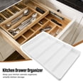 thumbnail image 6 of NFTIGB Expandable Kitchen Drawer Organizer ABS Plastic Cutlery Tray Silverware Storage Box Versatile Divider for Bedroom Vanity Office Desk 11.81 x 11.81 x 2.36 Inches, 6 of 9