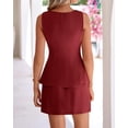 thumbnail image 6 of BTFBM 2 Piece Sets For Women Summer Spring Sleeveless Button Up Blazer Vest Tops Skirt Sets Business Casual Outfits, 6 of 9