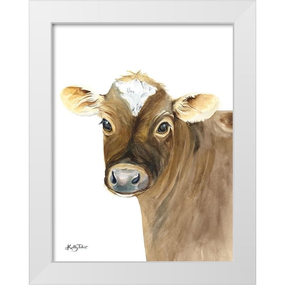 Talent, Kelley 12x14 White Modern Wood Framed Museum Art Print Titled - Buddy the Cow