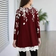 thumbnail image 4 of aohooy Girls Fall Blouse Long Sleeve Crewneck Tunic Lace Trim Hem Blouses Cute Boho Trendy Pullover Printed Loose Soft Tees Red,6-7Years, 4 of 6