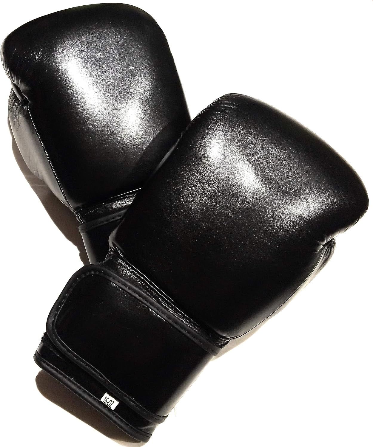 Woldorf USA Top Grade Leather Boxing Gloves for Men and Women - Muay Thai Training Kickboxing Fighting Multi Layer Foam Sparring Gloves - Safety Strap Boxing Gloves with Black Palm 20oz, 22oz, 24oz