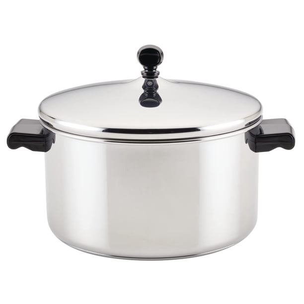 Stockpot Farberware Classic de acero inoxidable de 6 litros con tapa plateada