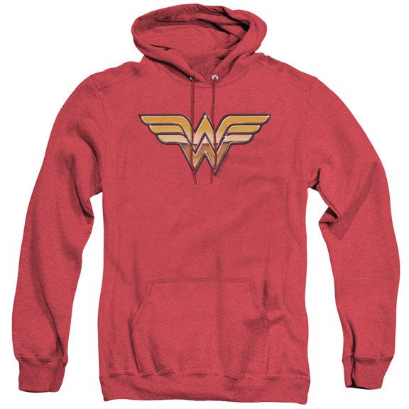JLA Justice League Golden Adult Heather Hoodie Sweatshirt Red