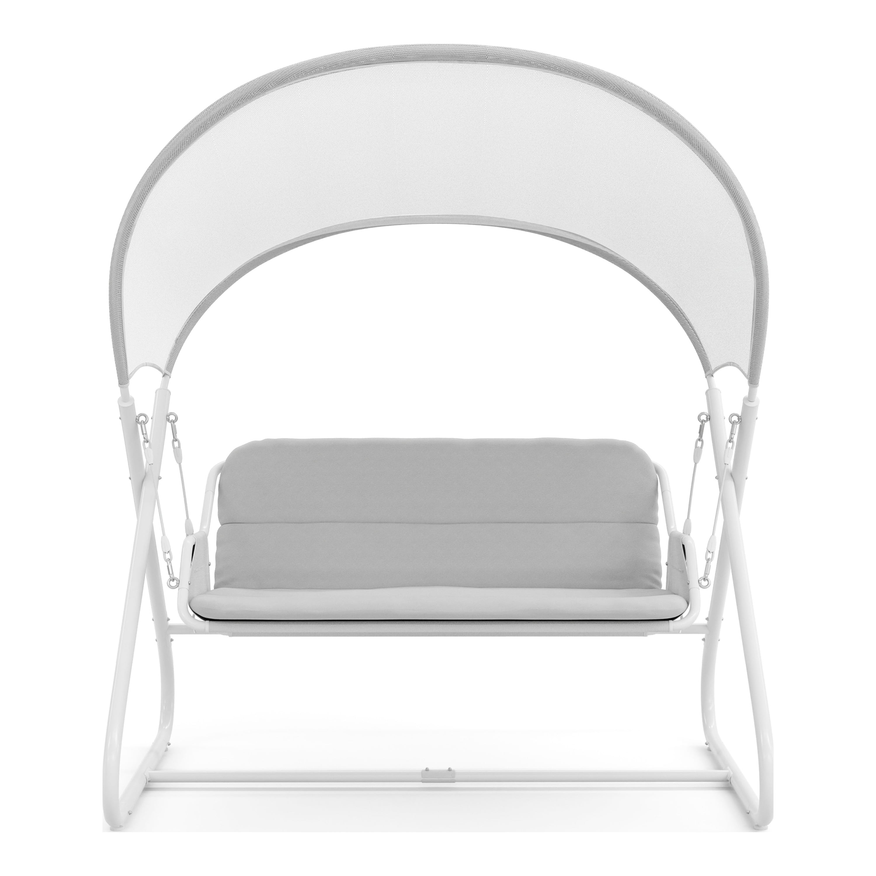 Furniture of America Tandor UV-Resistant Patio Cushioned 2-Seater Swing Chair, White