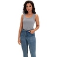 thumbnail image 7 of DARING DIVA Women's Sleeveless Scoop Neck Casual Fitted Tee Shirts XL Gray, 7 of 7