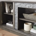 thumbnail image 6 of Jopath 70" Modern TV Stand with 2-Door Storage, Faux Stone Media Console Cabinet, TV Cabinet with Open and Closed Storage for Living Room Grey, 6 of 9