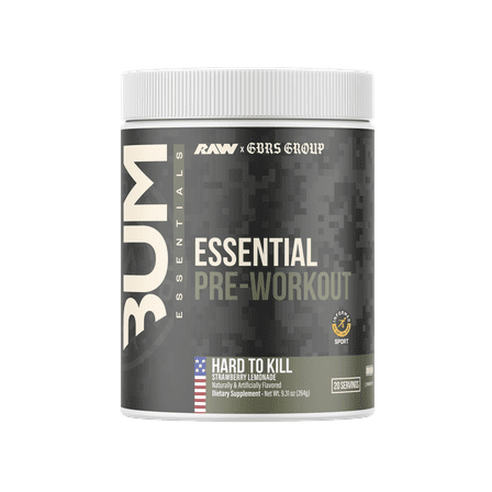 Raw Nutrition x GBRS Group Essentials Pre Workout Powder, Hard to Kill Strawberry Lemonade, 20 Servings