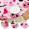 thumbnail image 4 of Halloween Pink Spooky Hearts and Ghosts Round Fitted Tablecloth with Elastic Edge,Dining Table Cover Waterproof,Outdoor Round Tablecloth for Camping,Dining,Indoor and Outdoor, 4 of 7