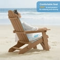 thumbnail image 4 of WINSOON All Weather HIPS Outdoor Folding Adirondack Chair Outdoor Garden Patio Chair-Teak, 4 of 5