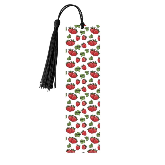 Kdxio Hand Drawn Strawberry Print Metal Tassel Bookmarks,Perfect Gift for Art Lovers and Bookworms Metal Bookmarks for Women
