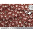 thumbnail image 3 of Soimoi Red Cotton Duck Fabric Mignon Dahlia & Peony Floral Printed Craft Fabric 1 Yard 44 Inch Wide, 3 of 3