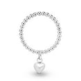 thumbnail image 2 of Adorable Heart Dangle Eternal Love Beaded Sterling Silver Ring, 2 of 6