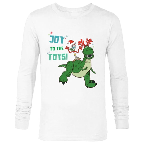 Disney PIXAR Joy to the Toy Story Forky & Rex Holiday - Long Sleeve T-Shirt for Men - Customized-White