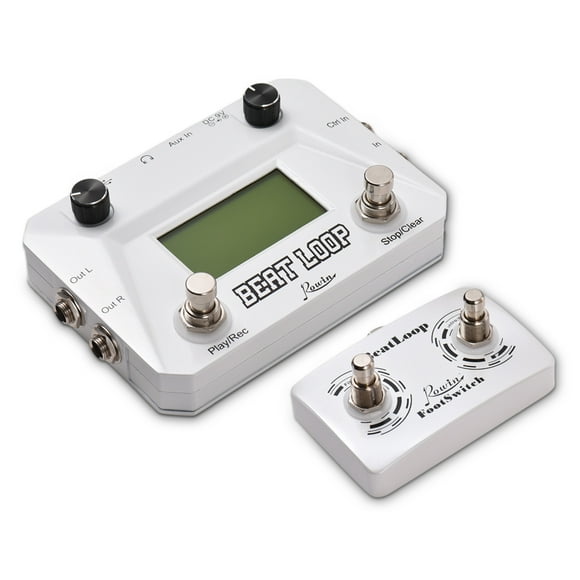 Rowin Drum Machine Pedal Circular Recording Guitar Looper Pedal 40 Drums Rhythm LCD Backlight Display for Electric Guitar 3.5mm Input Headphone Jack External Footswitch Control