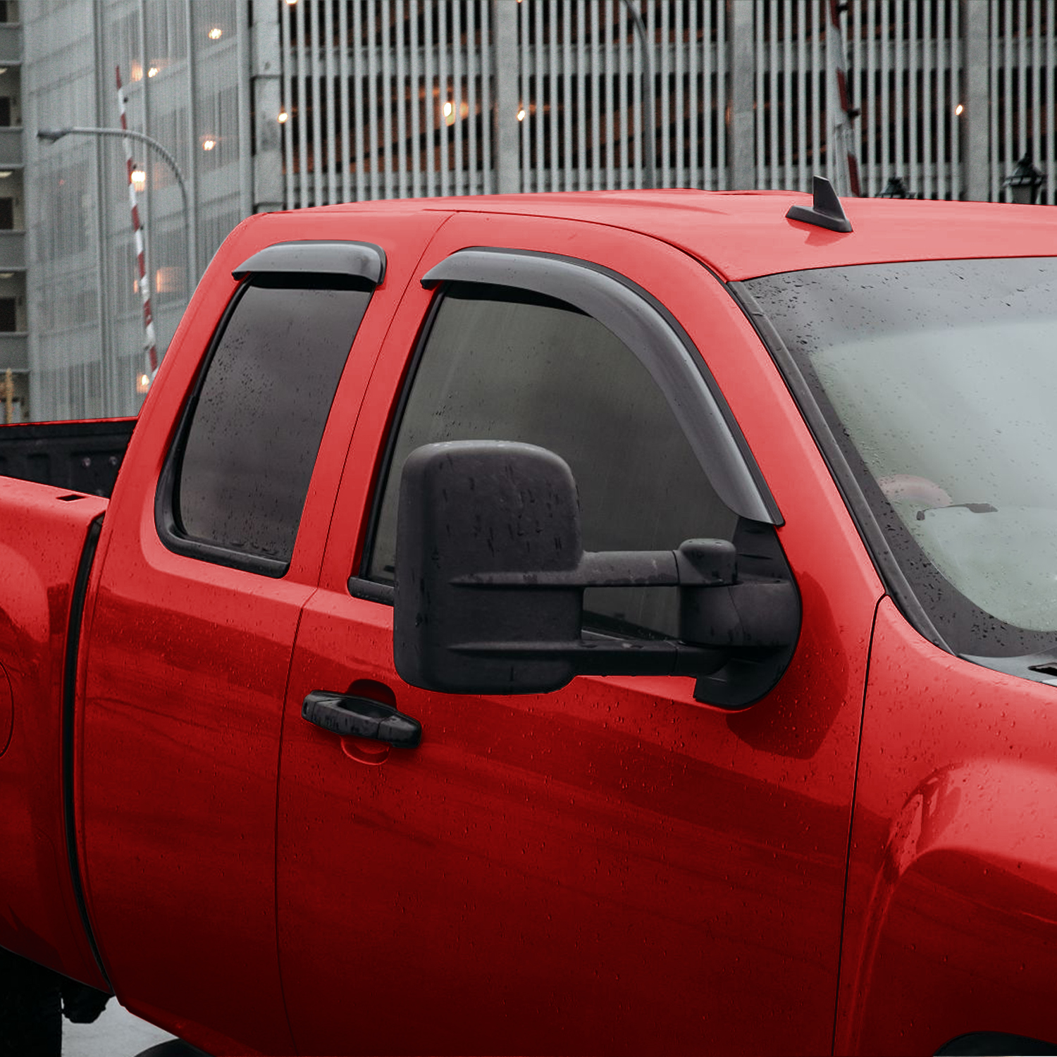 Voron Glass Tape-on Extra Durable Rain Guards for Trucks Chevrolet (Chevy) Silverado/GMC Sierra 2007-2013 Extended Cab, Window Deflectors, Vent Window Visors, 4 Pieces - 130093f