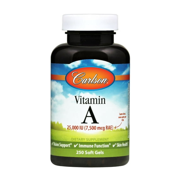 Carlson Labs Vitamin A Natural Softgels, 25,000 IU, 250 Ct