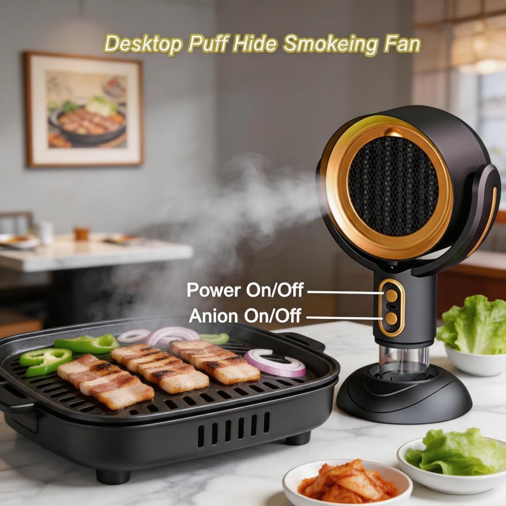 Portable Range Hood – Smoke Eliminator Purifier for Indoors, Detachable Smoke Fan for Indoor BBQ & Hot Pot Cooking