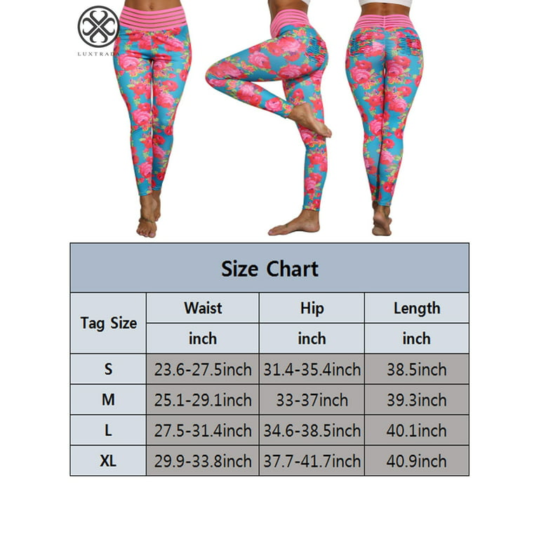 Luxtrada Women's High Waisted Bottom Scrunch Leggings Ruched Yoga Pants  Push up Butt Lift Trousers Workout for Running Fitness Gym (Size, L)
