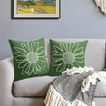 thumbnail image 3 of Green Daisy Flower Pillow Covers 18x18 Inch Set of 2 Spring Summer Floral Bloom Decorative Throw Pillows Seasonal Cotton Linen Pillow Cases Farmhouse Home Decor for Cushion Couch Sofa Outdoor, 3 of 6