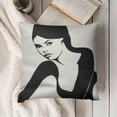 thumbnail image 3 of YINGXI TopXma , Art Women Girl Body Line Art Leaf Throw Flannel Pillow Cases for Bedroom and Office Decorations 12x12in, 3 of 5